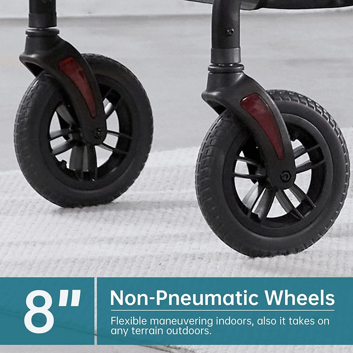 All-Terrain Rollator Walker with 8” Wheels, Height Adjustable, Padded Seat Backrest Cup Holder, Orange M8683