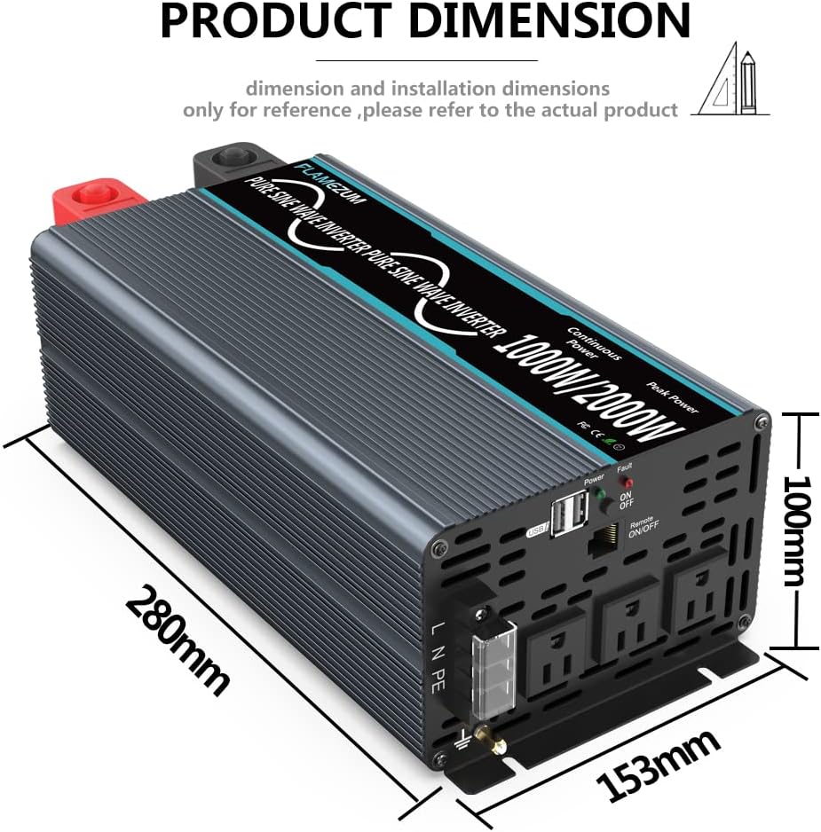 1000W Pure Sine Wave Inverter 12V to 110V Q18894