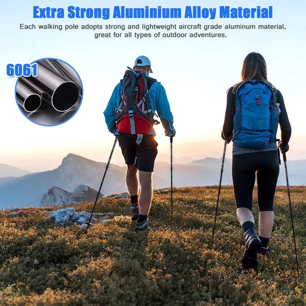 Blue Aluminum Quick Lock Trekking Poles G975