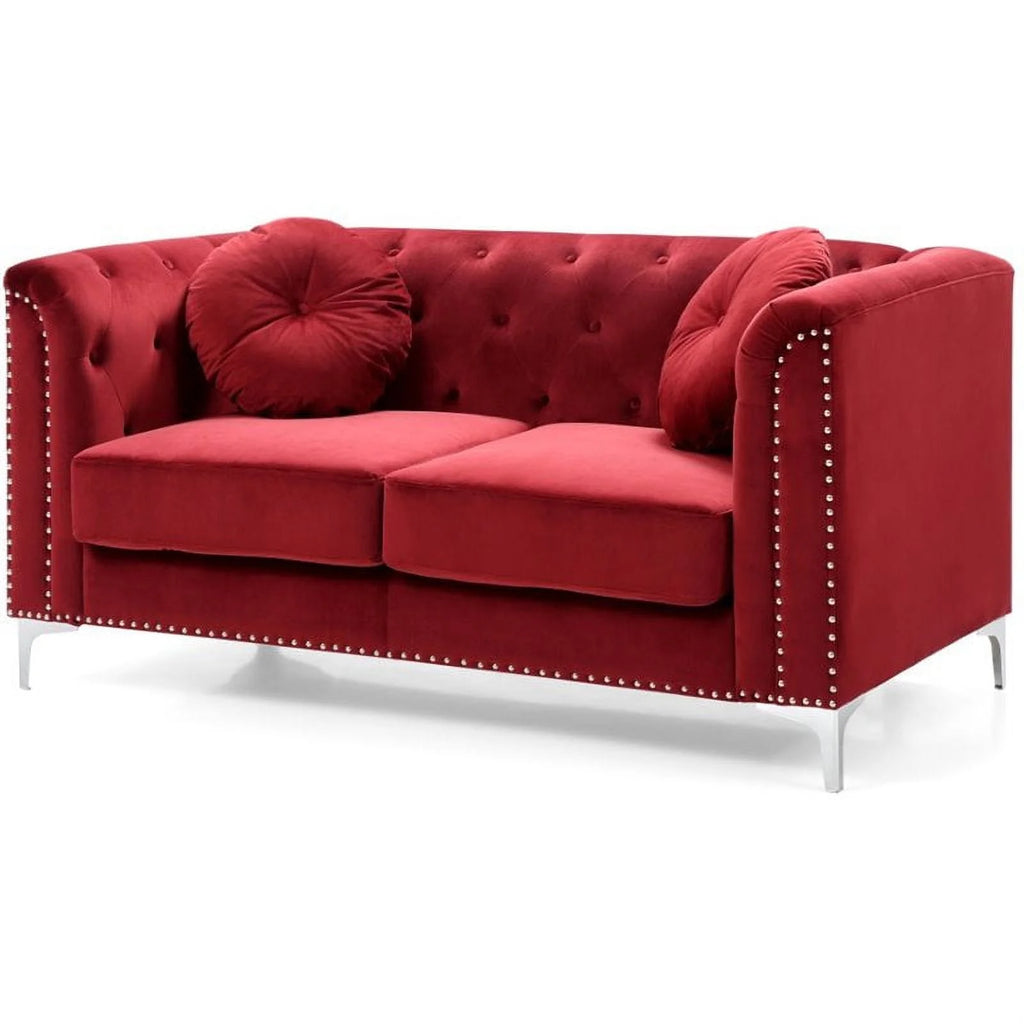 Velvet Sofa Chaise and Loveseat 2-Piece Set U48171