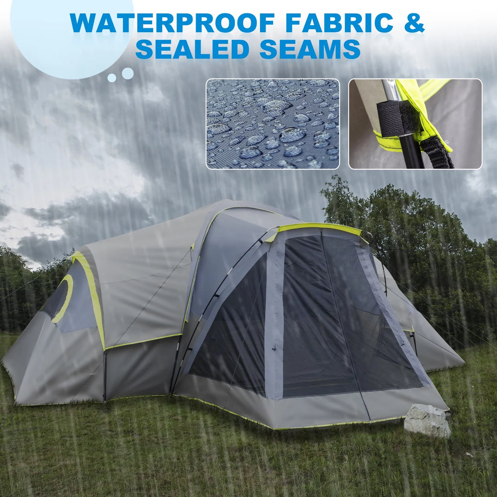 10 Person Waterproof Cabin Tent with Rainfly V575