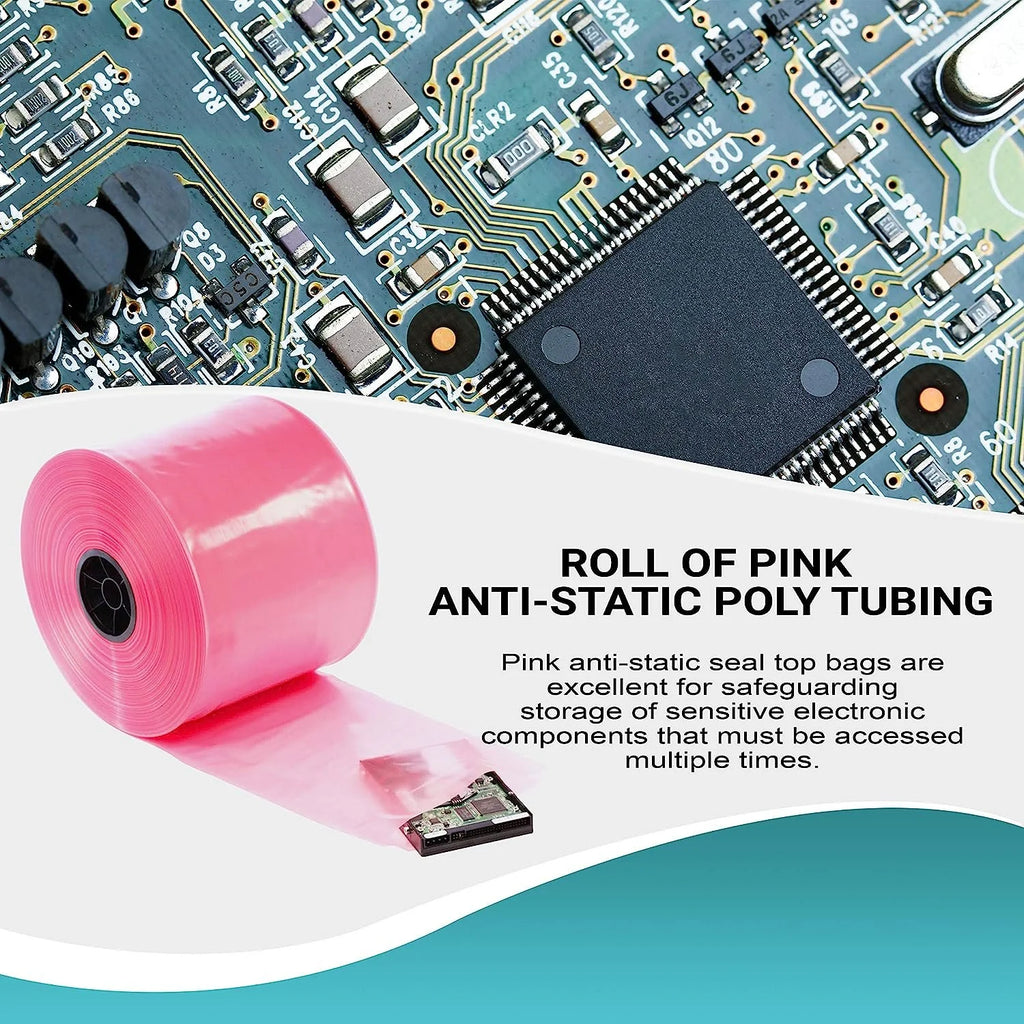 Pink Anti-Static Poly Tubing 10 X 1075 4 mil O30220