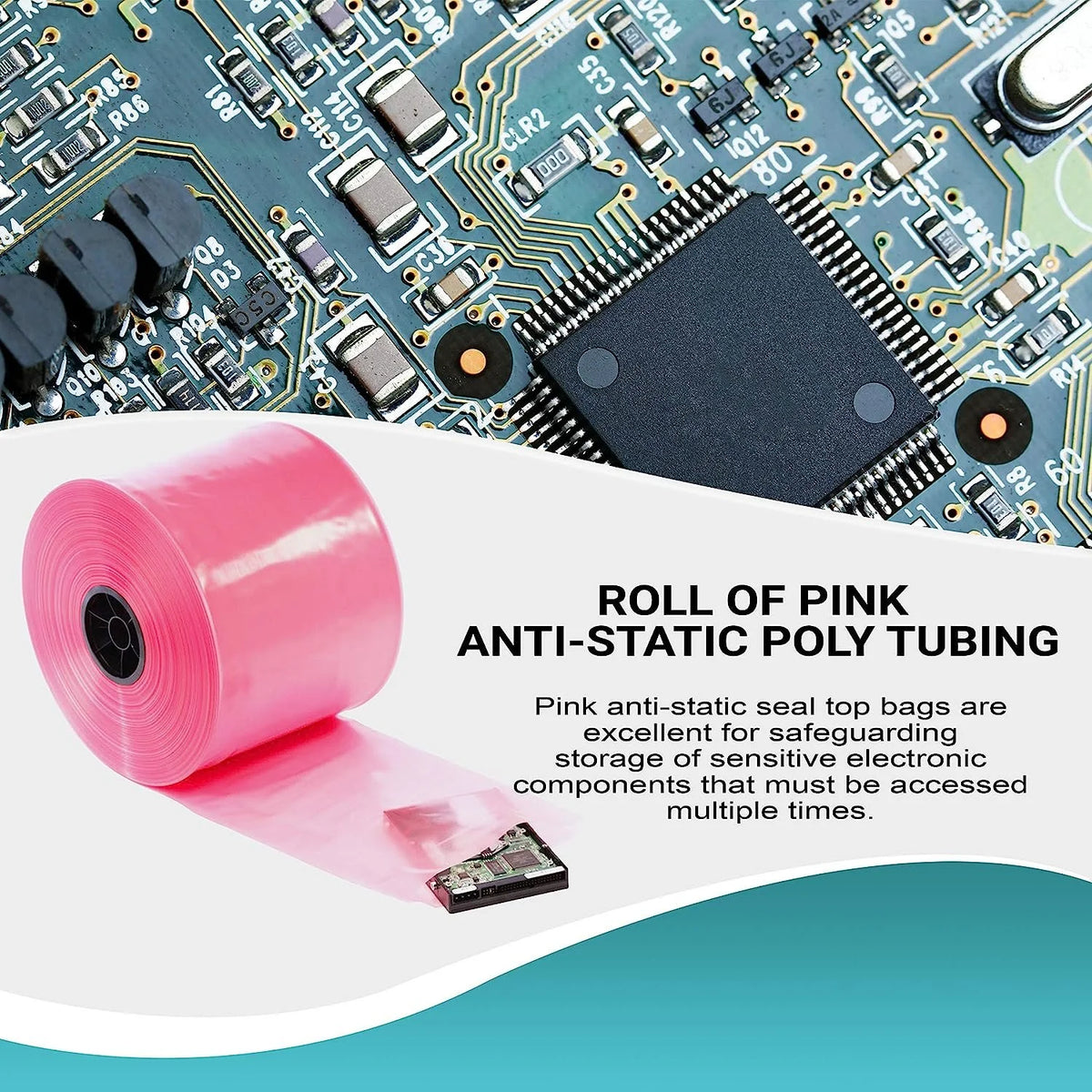 Pink Anti-Static Poly Tubing 10 X 1075 4 mil O30220