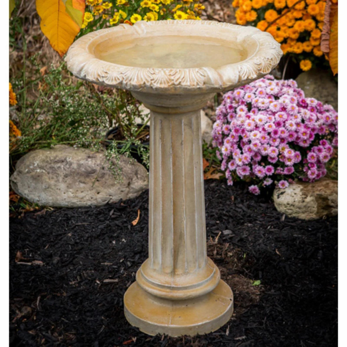 Terra Cotta Cast Stone Bird Bath G33871