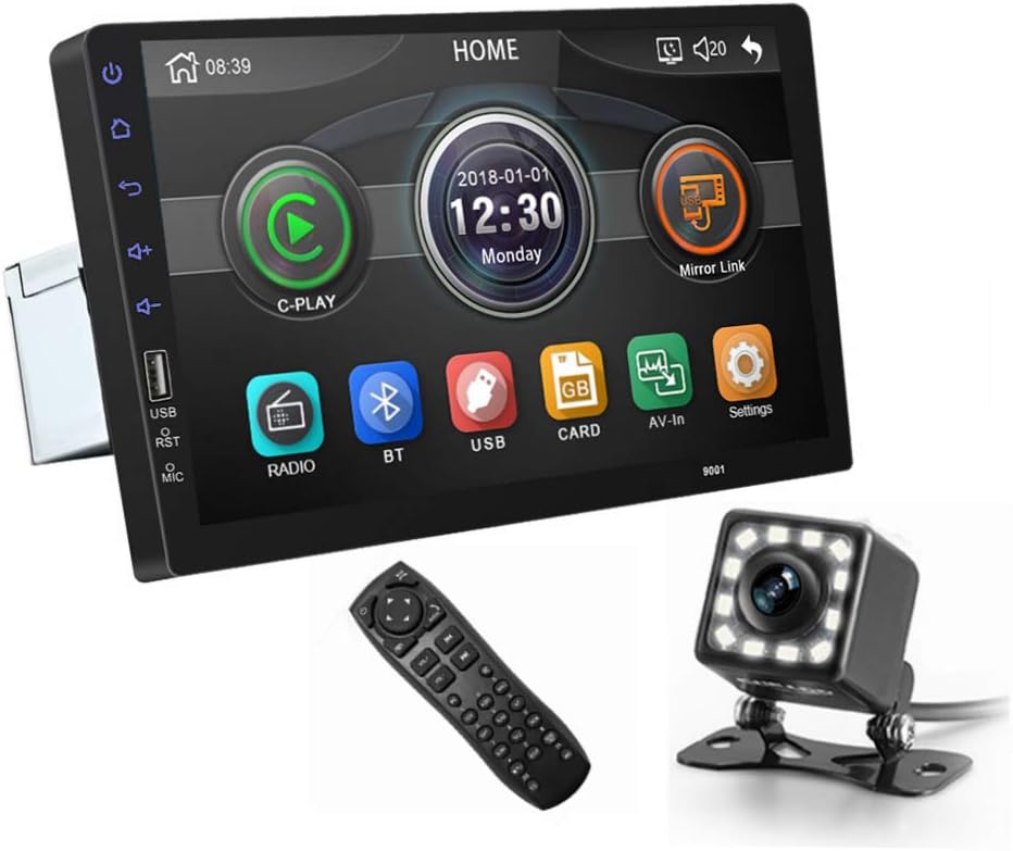 9 Inch Single Din Car Stereo Touch Screen with Mirror Link Backup Camera Bluetooth FM Radio AUX/USB/TF MP3/MP4/MP5 Player O71872