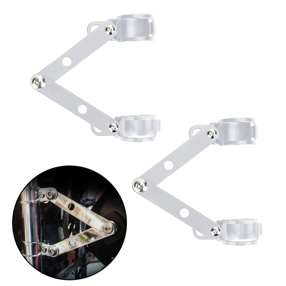 Chrome Motorcycle Headlight Mount Bracket Adapter H70336