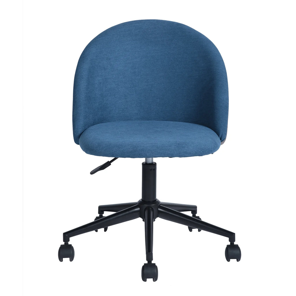 Blue Adjustable Swivel Fabric Upholstered Armless Task Chair N25495