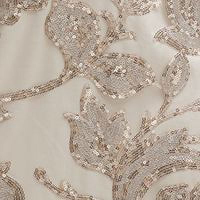 Beige Sequined Sleeveless V Neck Full-Length Sheath Dress H612791