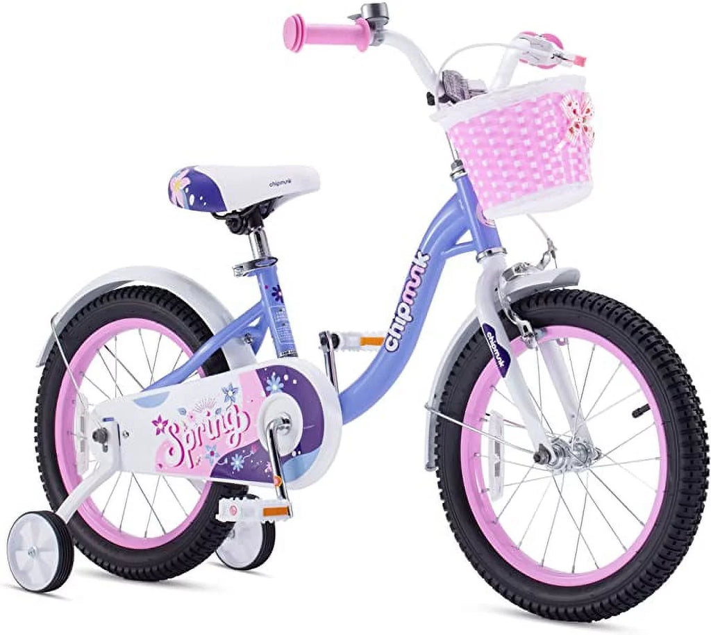 Green 14 Inch Kids Bike with Basket W8354