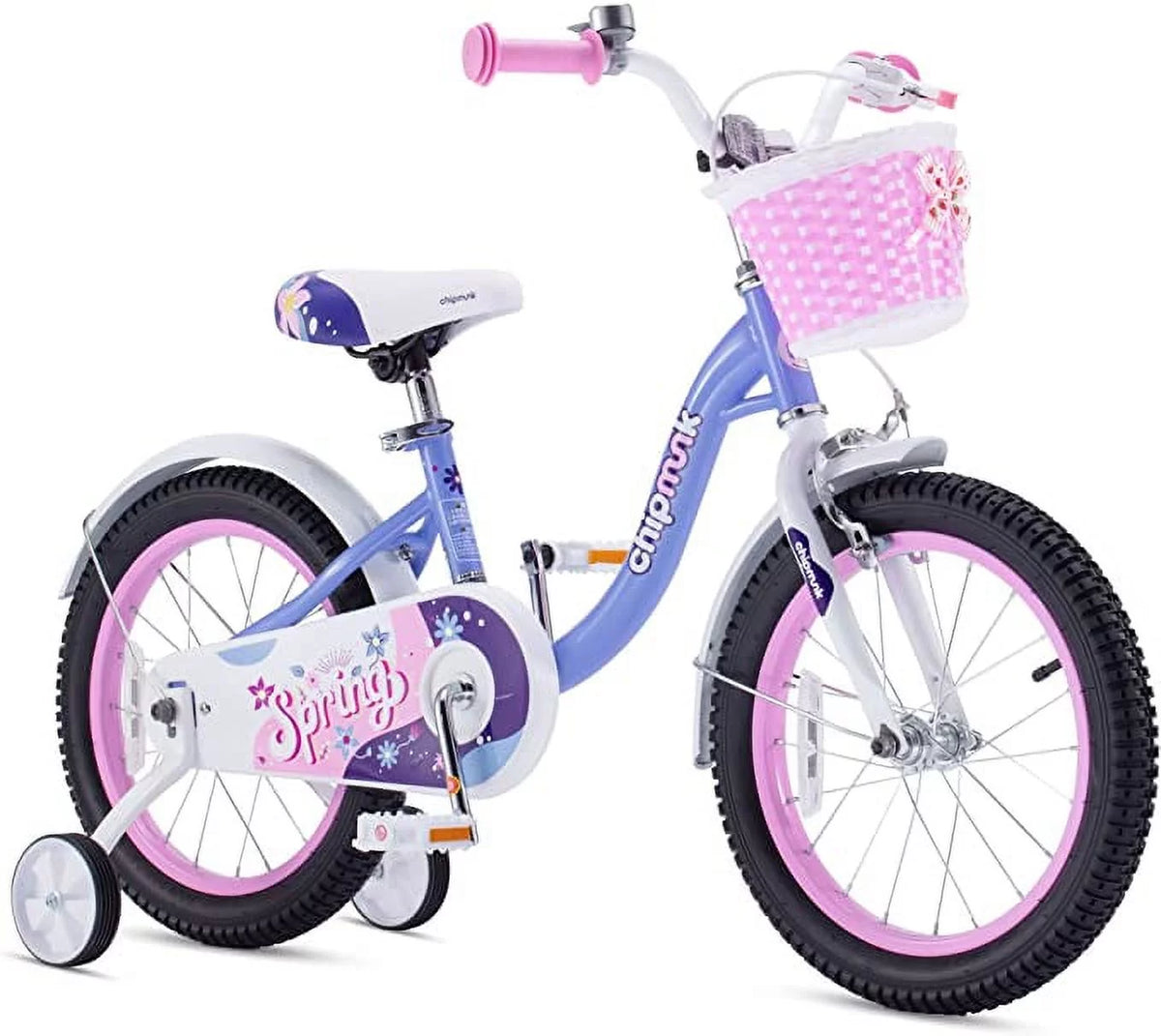 Green 14 Inch Kids Bike with Basket W8354