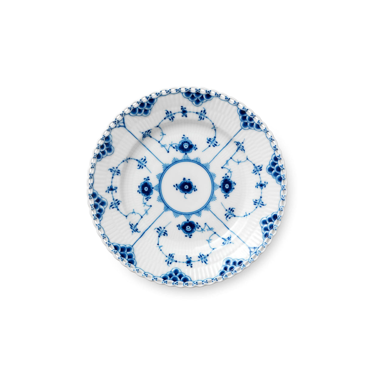 Blue Fluted Full Lace Bread & Butter Plate N4585
