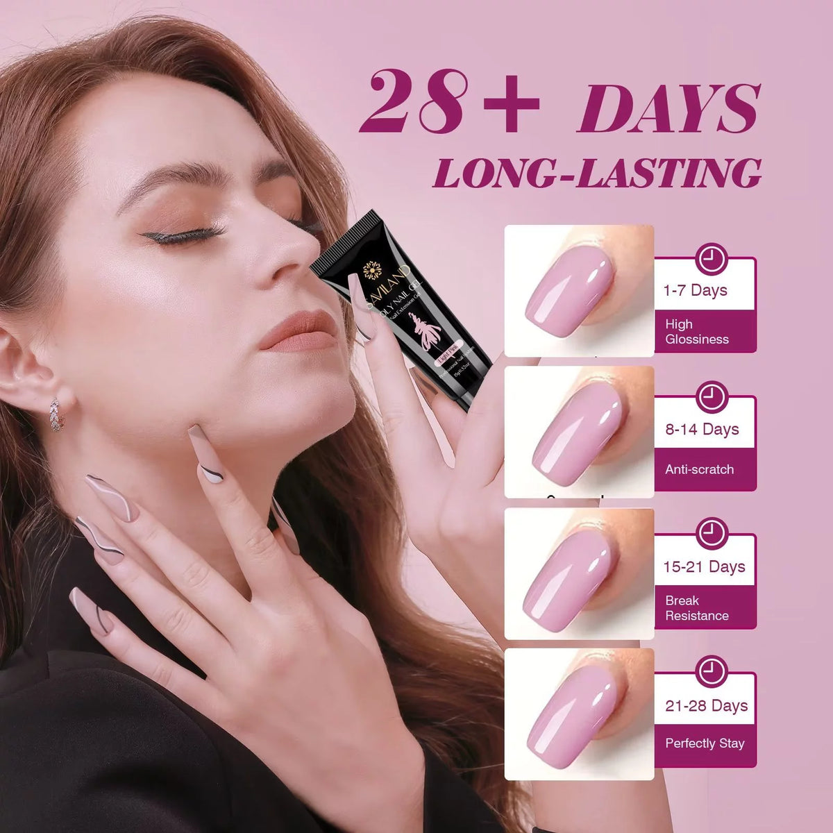 6 Colors Poly Extension Gel Nail Kit with Nail Lamp T100