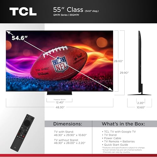 55-Inch QD-Mini LED 4K UHD Google Smart TV C803663