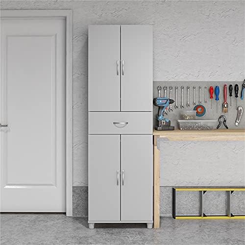 Dove Gray Storage Cabinet with Drawer U4040