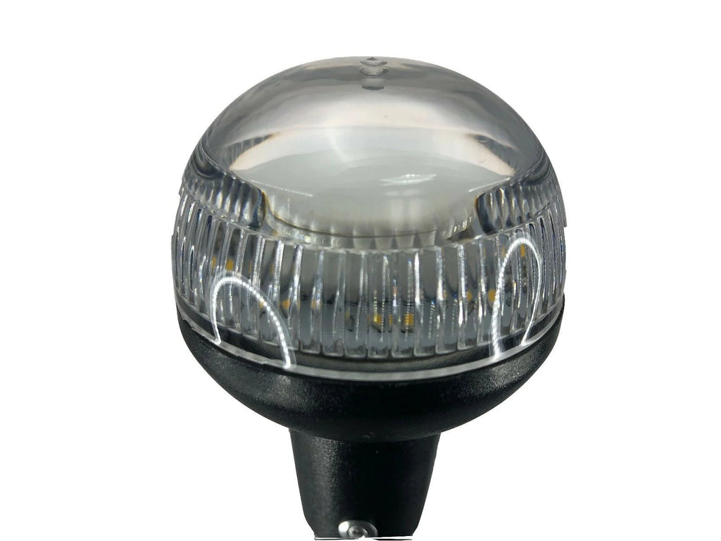Boat LED All Round Anchor Light Pole 24" Collar Black Base Socket 2 Pins Wired 90 Degrees Q78393