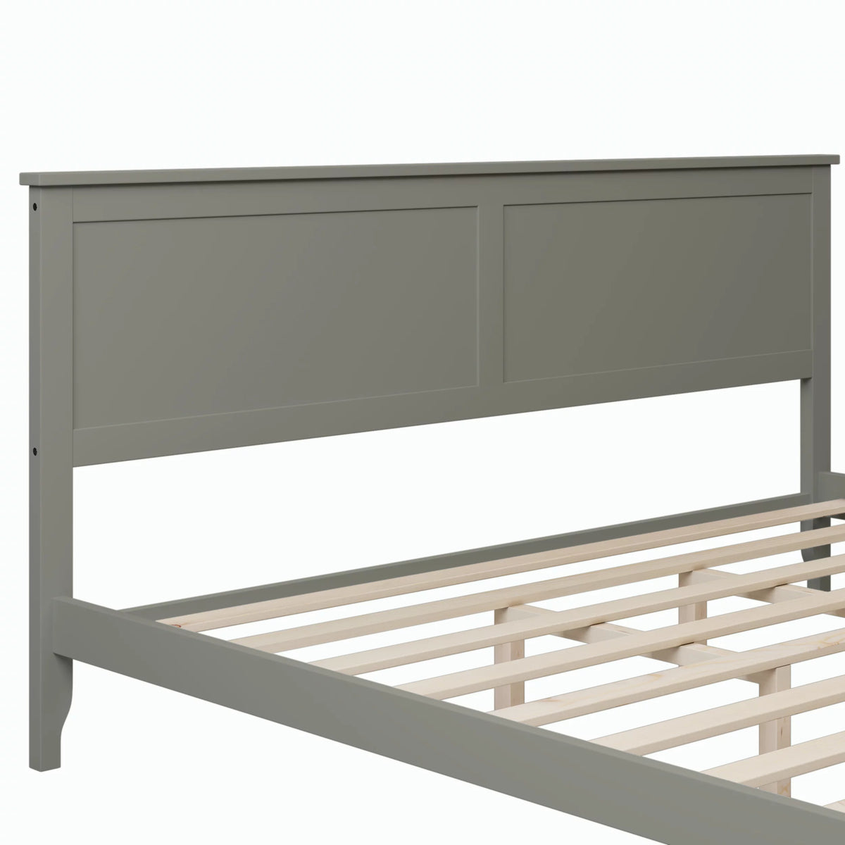 King Size Wood Platform Bed Frame with Headboard B5848