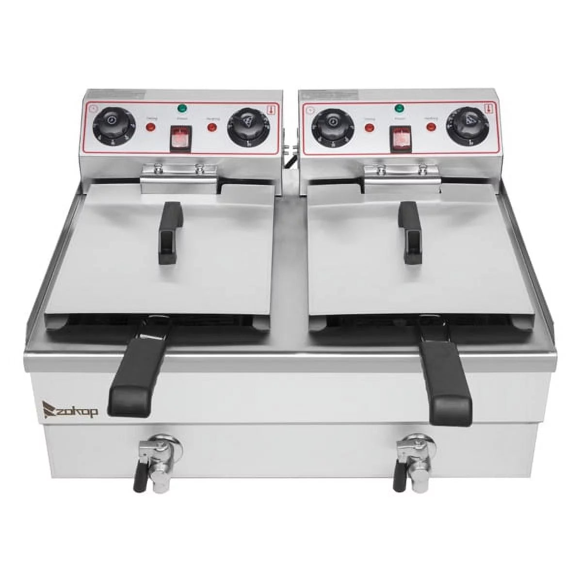 16.9QT Stainless Steel Double Tank Deep Fryer 3400W G91173