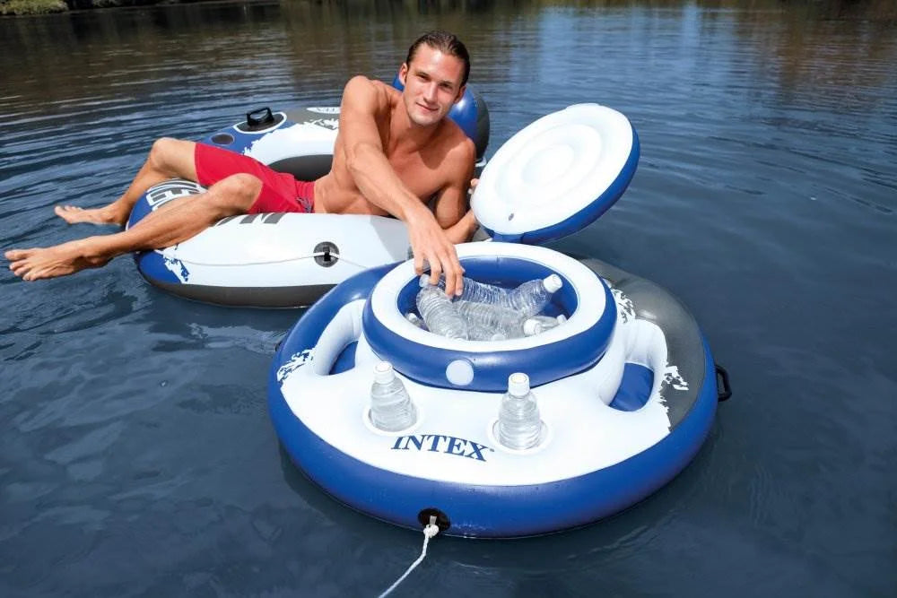 Inflatable Water Tube (2 Pack) and Inflatable Beverage Cooler S766