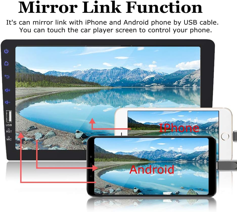 9 Inch Single Din Car Stereo Touch Screen with Mirror Link Backup Camera Bluetooth FM Radio AUX/USB/TF MP3/MP4/MP5 Player O71872