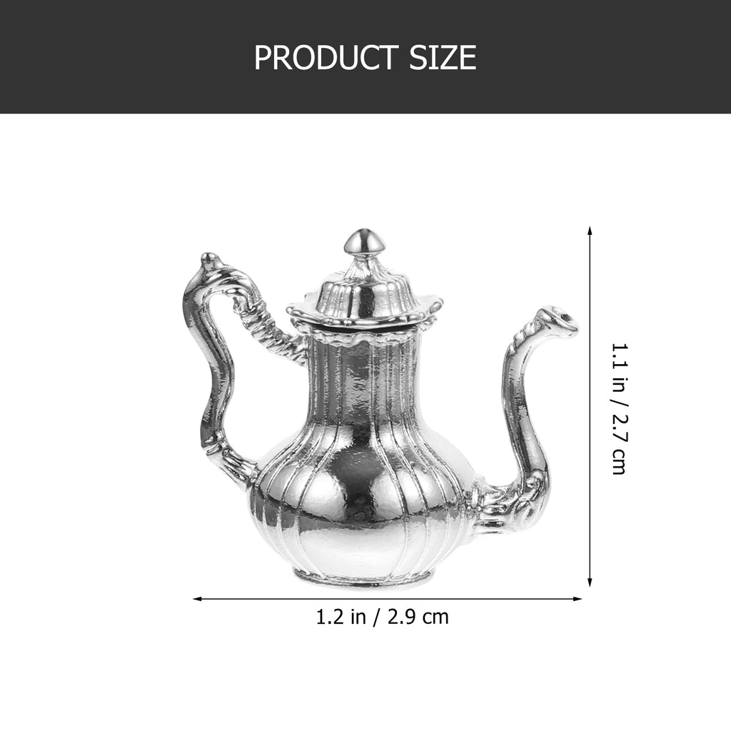 Metal Mini Tea Kettle Dollhouse Accessories Simulation Teapot Play Toy E5391