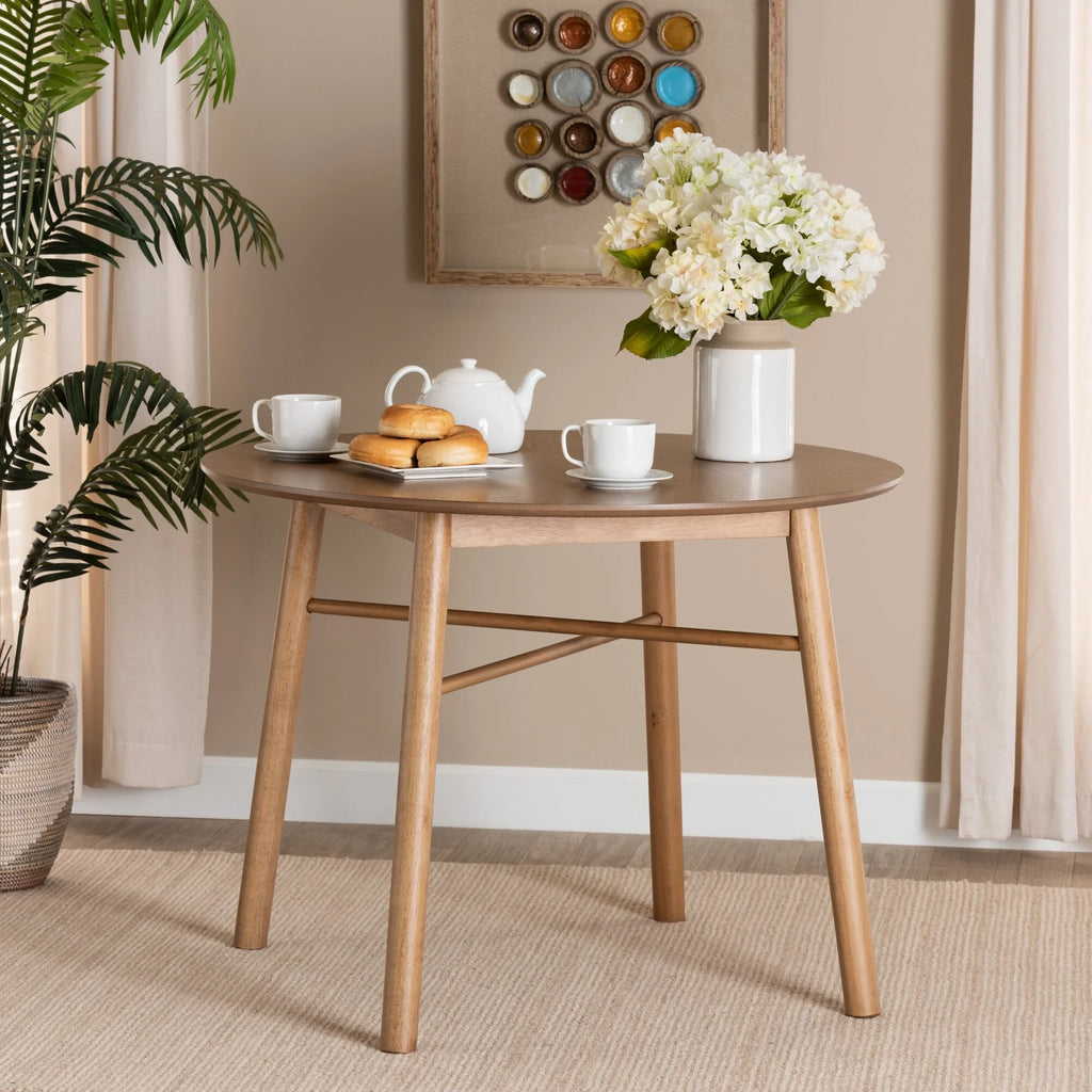 Oak Brown Rubberwood Dining Table H4715