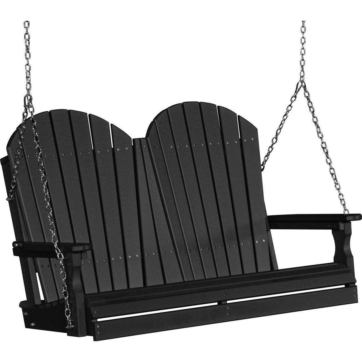 Black Recycled Plastic Porch Swing C9372