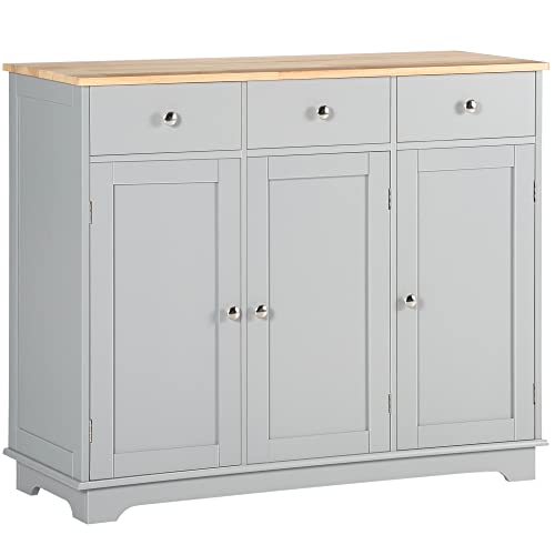 White Sideboard with 3 Drawers and Doors R4942