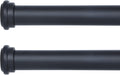 Black 28-48 inch Adjustable Single Curtain Rods with End Cap Finials, 1 inch Diameter, 2 pack O177166