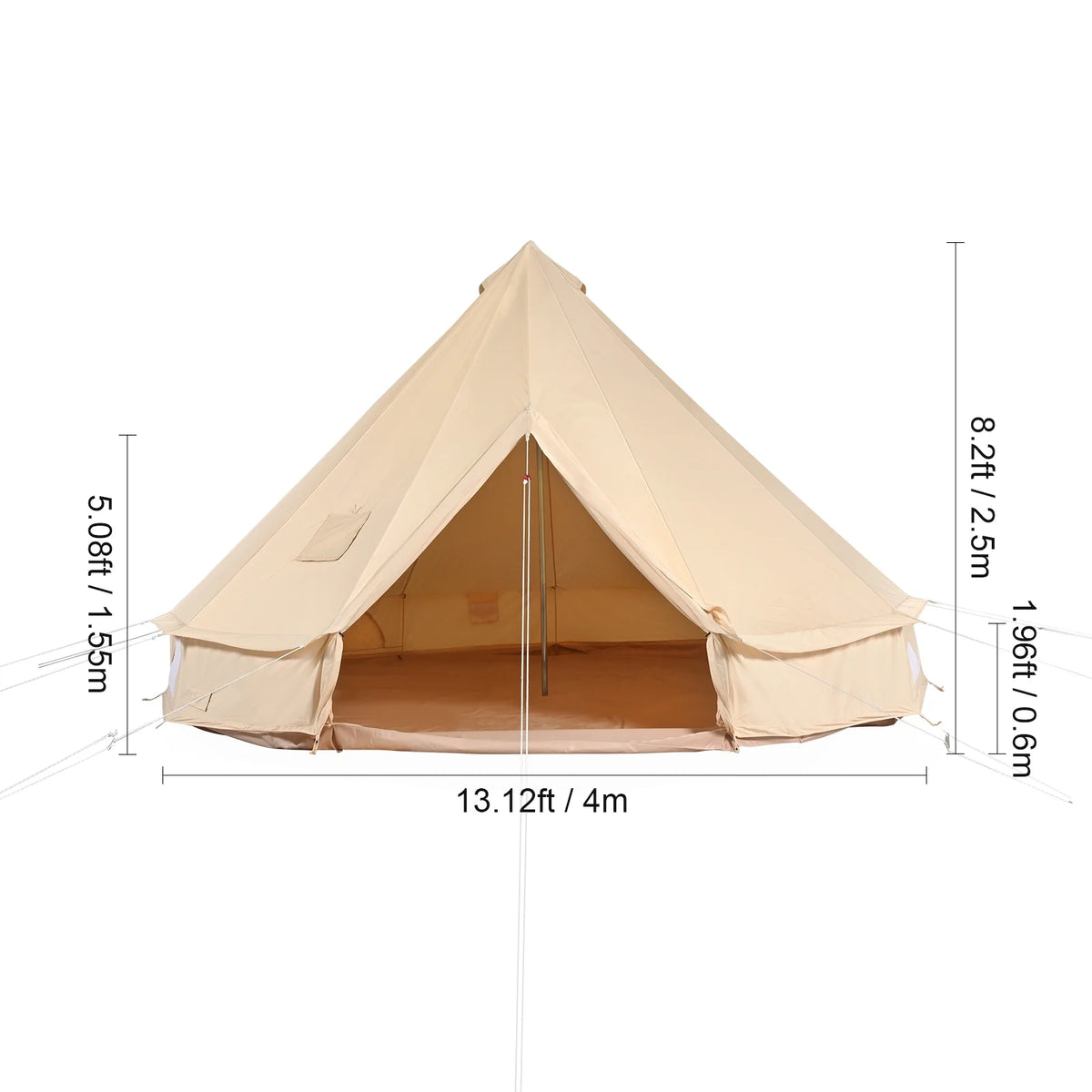 Canvas Bell Tent 4-Season with Stove Jack U67977