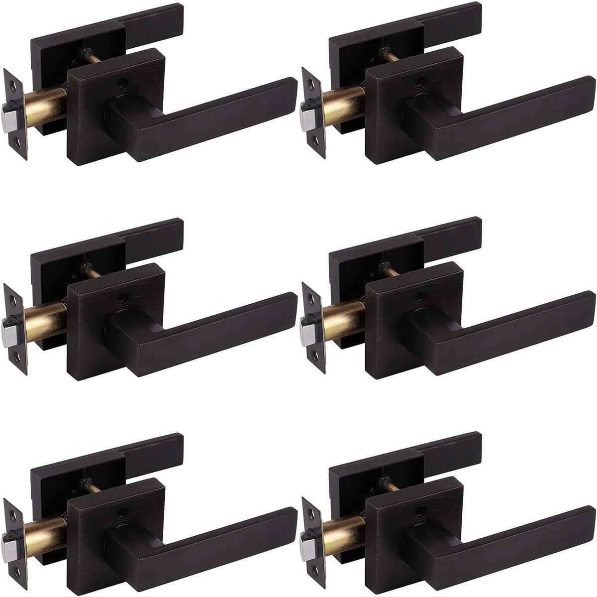 Brushed Bronze Zinc Alloy Door Lever Lock, Pack of 2 M1417