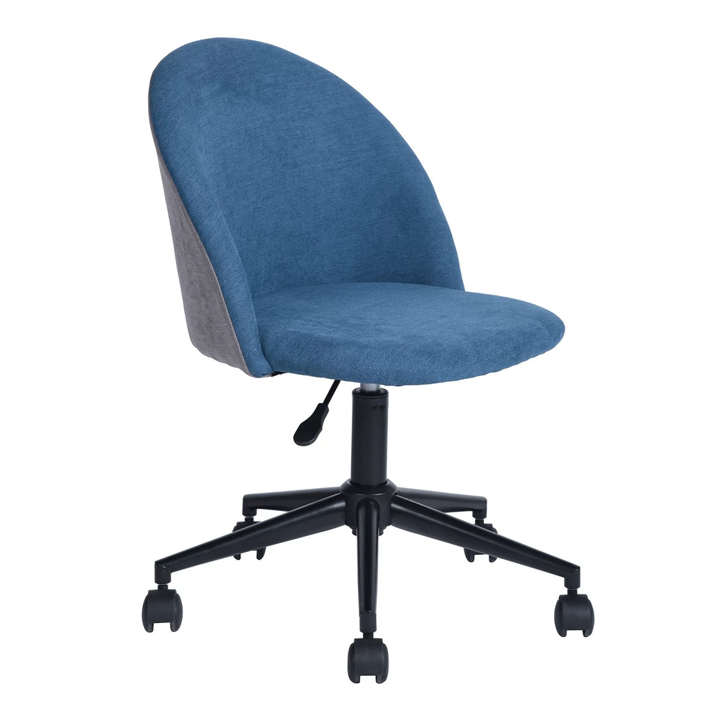 Blue Adjustable Swivel Fabric Upholstered Armless Task Chair N25495