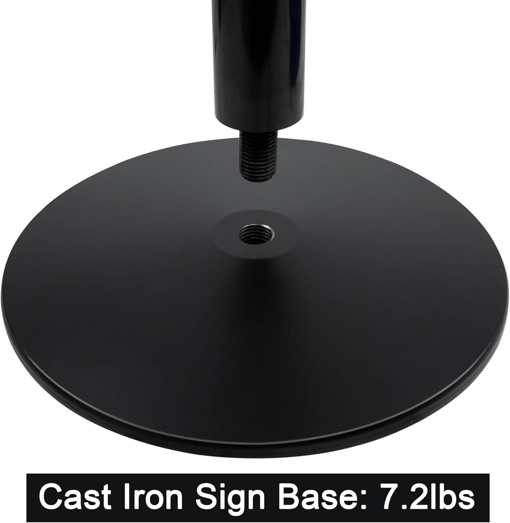 48" Heavy Duty Cast Iron Movable Sign Stand, Black, Pack of 2 C991470