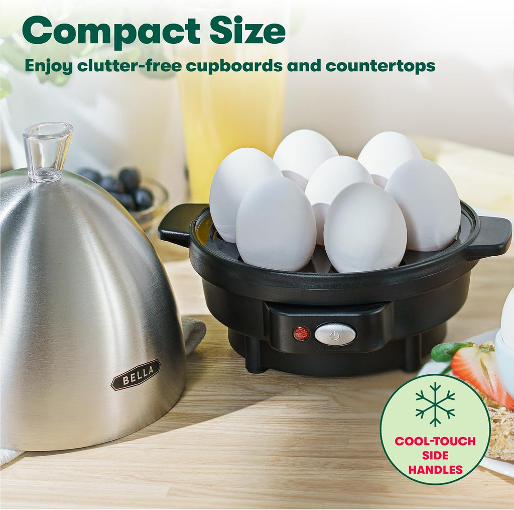 Black Electric Egg Cooker with 7 Egg Capacity Tray O95920