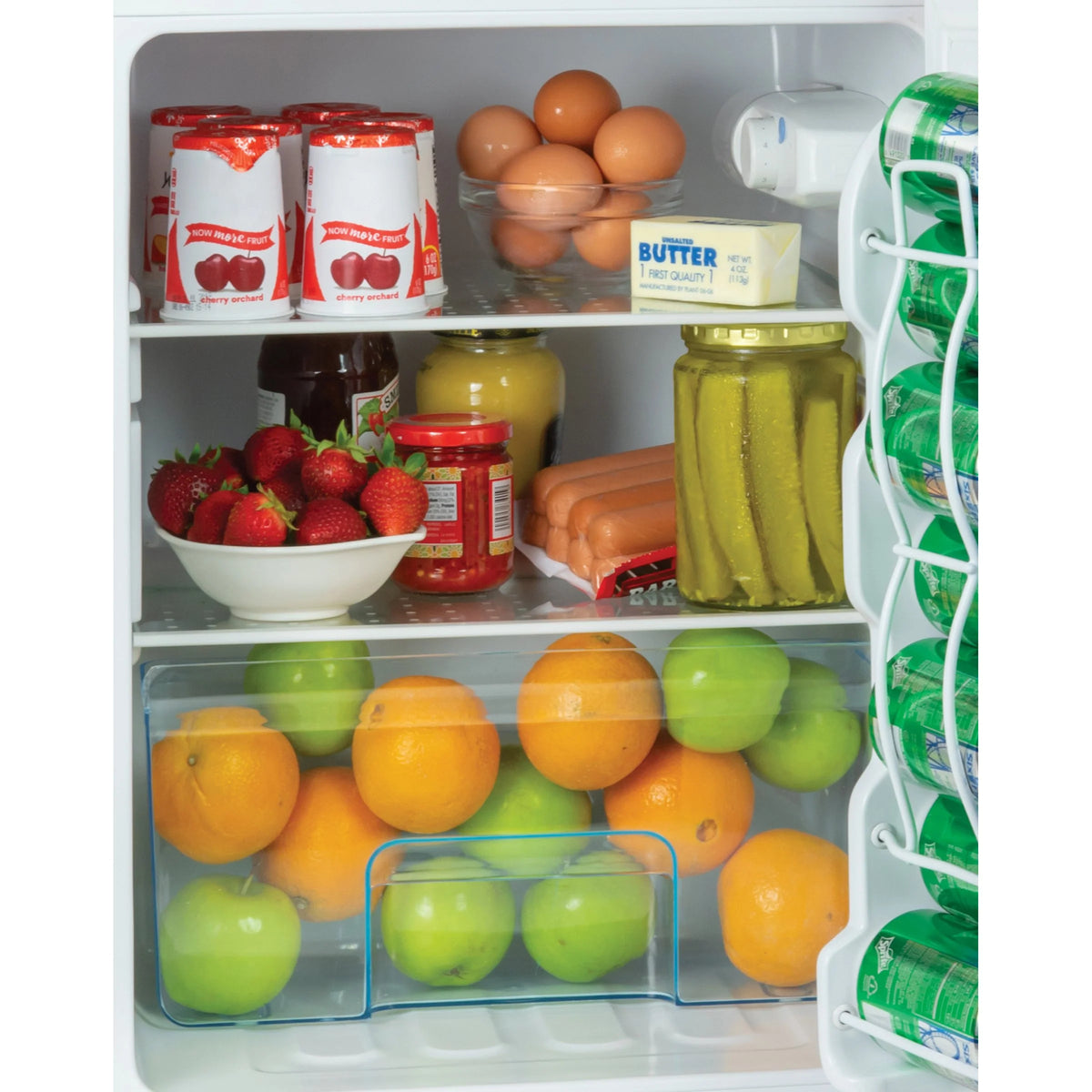 3.2 Cu. Ft. Double Door Refrigerator With Freezer, Black J6026