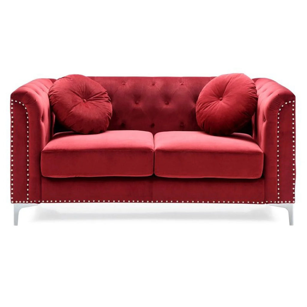 Velvet Sofa Chaise and Loveseat 2-Piece Set U48171