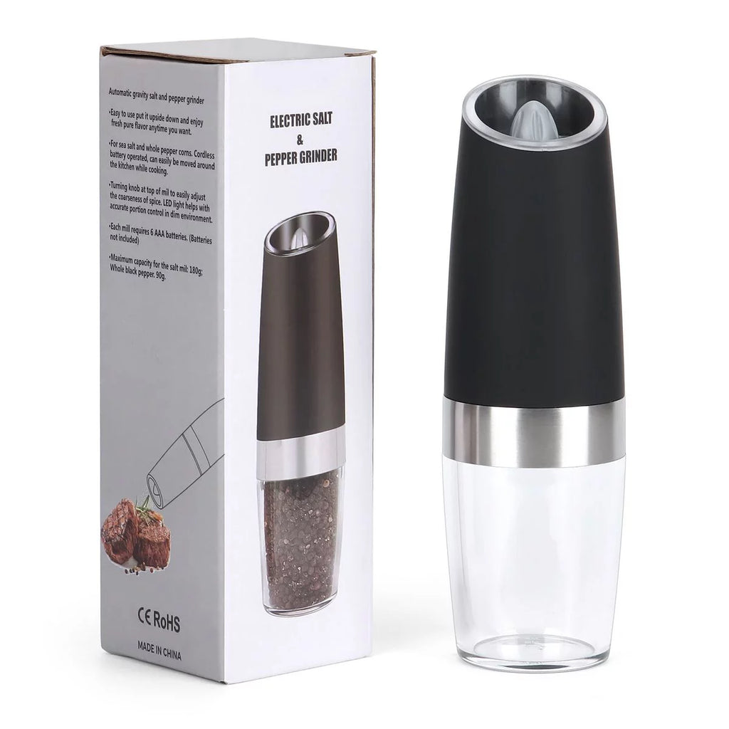 2 Pack Electric Salt and Pepper Grinder Set with Adjustable Coarseness O8877