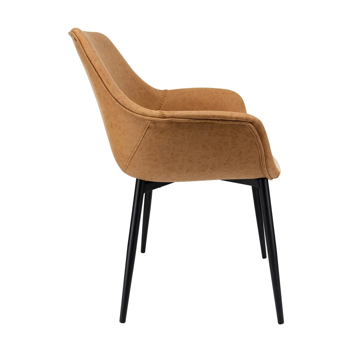 Leather Dining Arm Chair with Metal Legs Set of 4 J74587