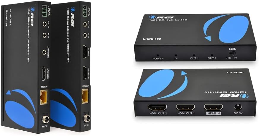 HDBaseT 4K 60Hz HDMI Extender over Cat5e/6 Ethernet LAN cable, 115 Ft, IR, CEC, RS-232, PoC Y3271