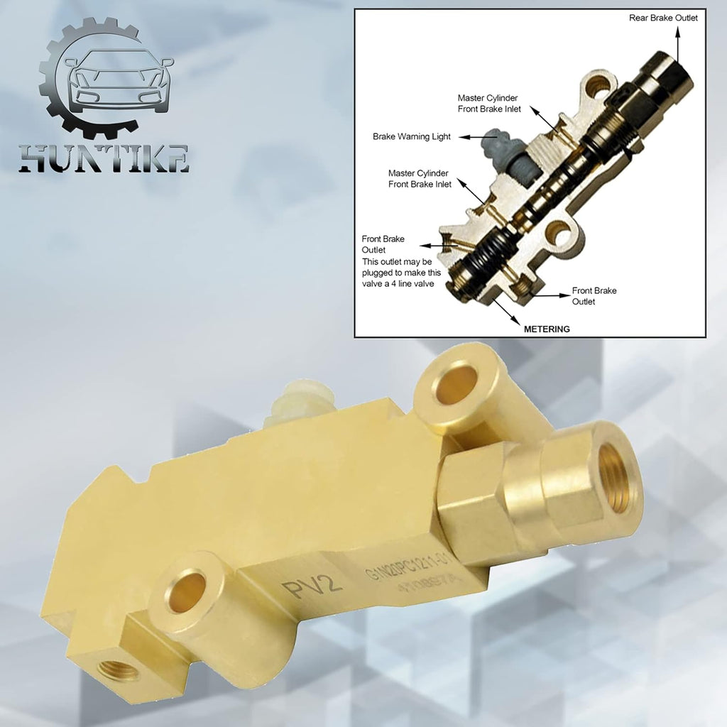 Brass Proportioning Valve Disc/Drum Brake Compatible with GM Street Rod Classic Car & Truck Pack of 2 L1651