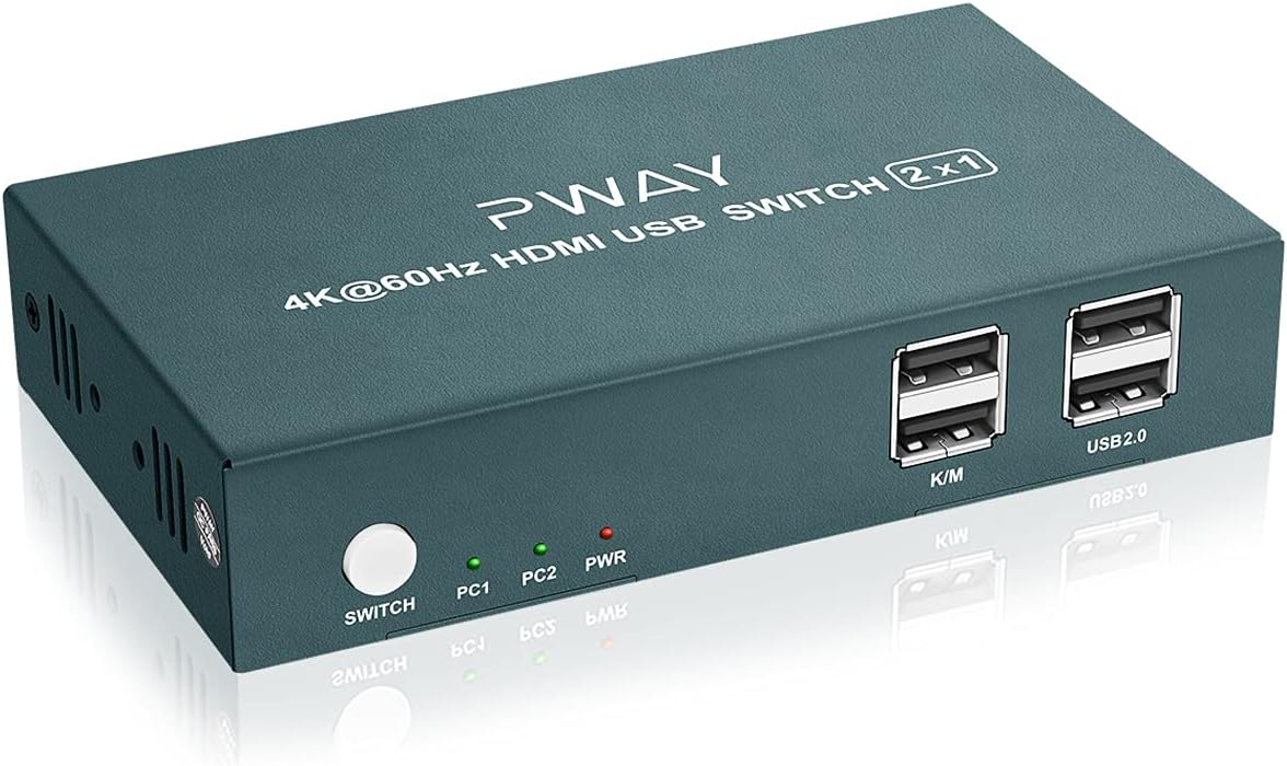 HDMI KVM Switch 2 Port, Ultra HD 4K@60Hz, USB 2.0 Hub R88461