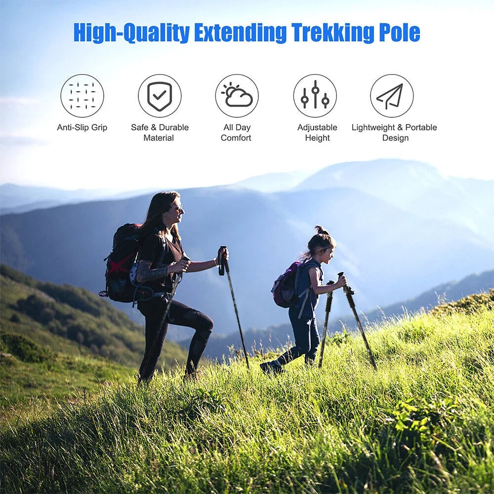 Blue Aluminum Quick Lock Trekking Poles G975