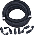 6AN Nylon Braided Fuel Hose Kit 10FT Black Pack of 2 J63007