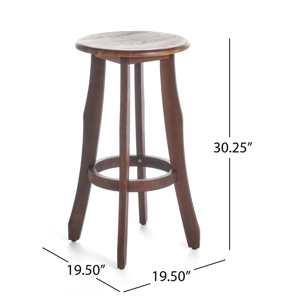 Acacia Wood Barstools, Set of 2, Dark Brown Z55409