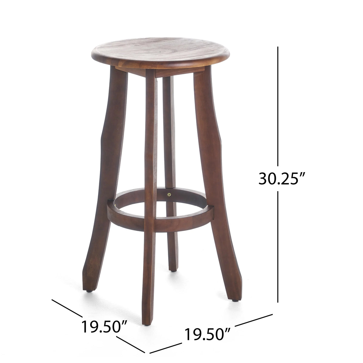 Acacia Wood Barstools, Set of 2, Dark Brown Z55409