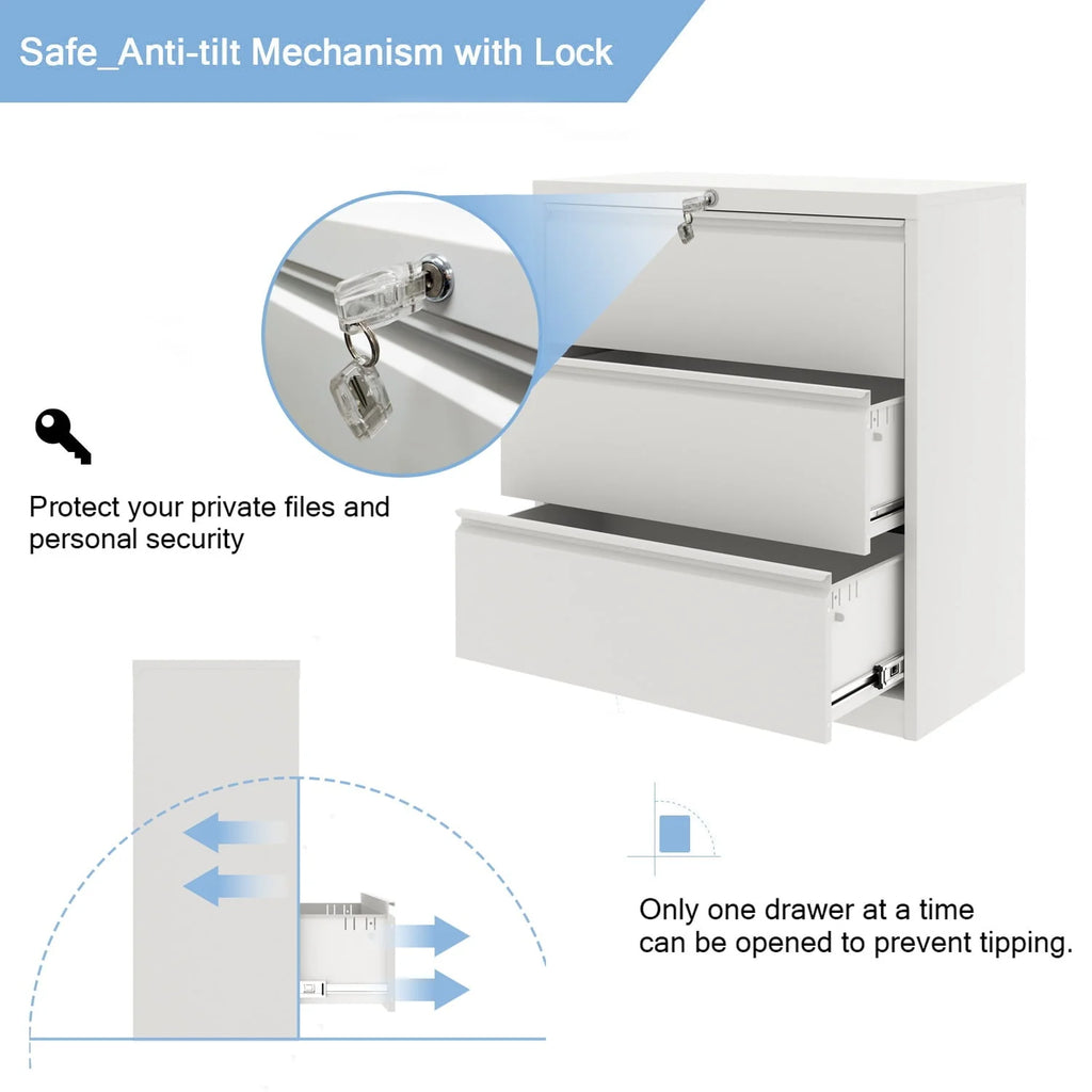 4 Drawer Metal File Cabinet with Lock D413114