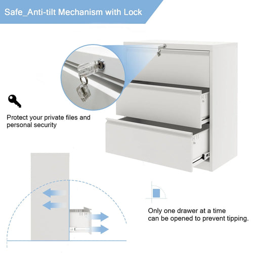 4 Drawer Metal File Cabinet with Lock D413114
