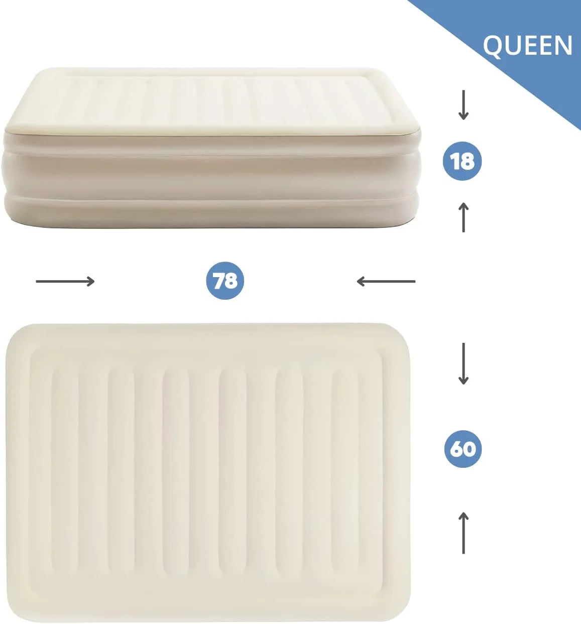 Inflatable Queen Air Mattress with Built in Dual Pump J27987
