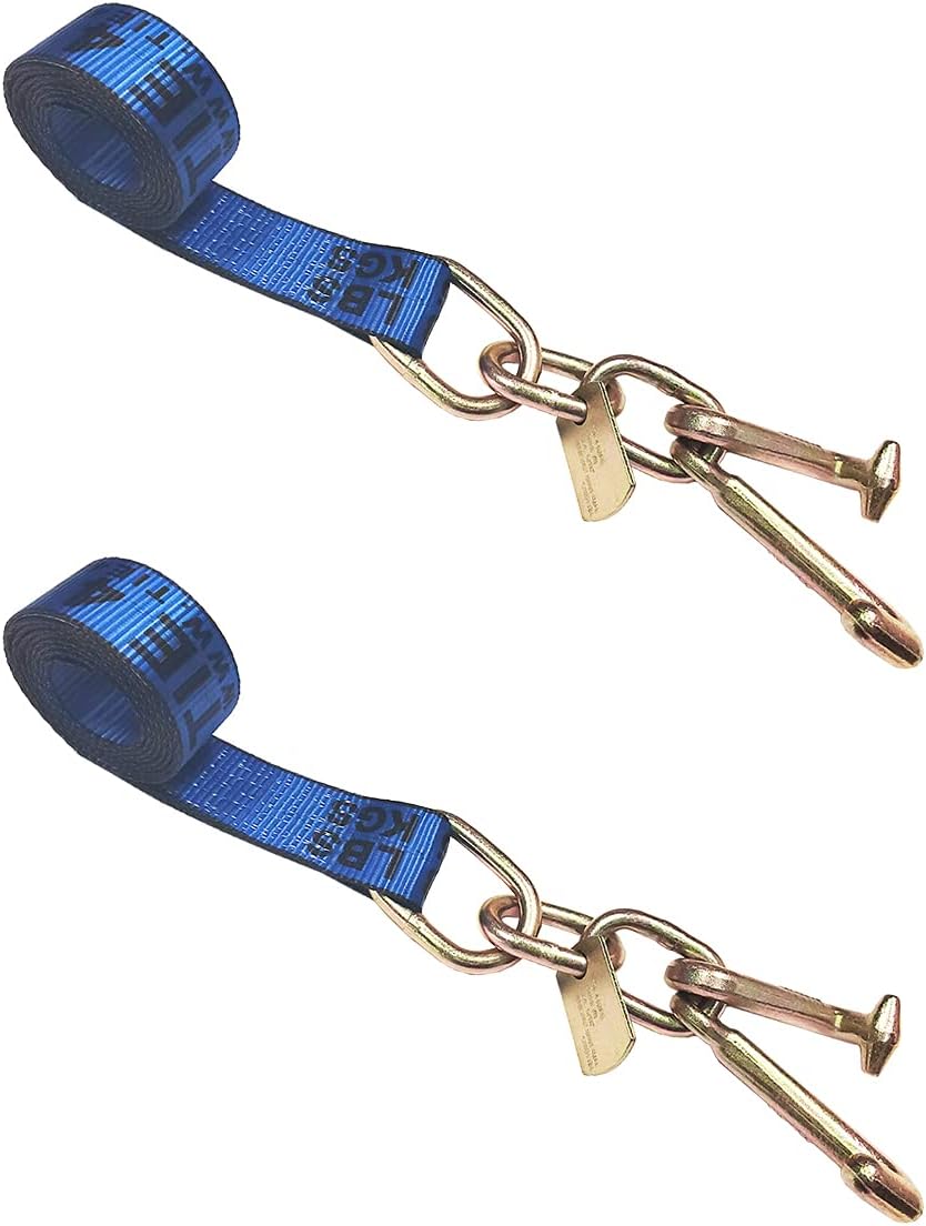 2 x 10' Car Straps Tie Down Set 4 Pack Blue Y90868