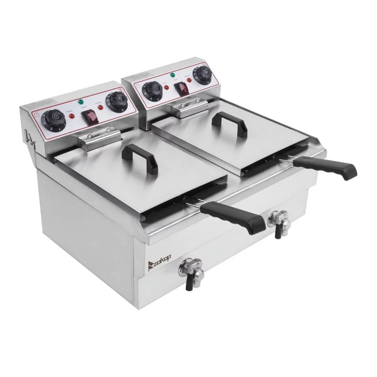 16.9QT Stainless Steel Double Tank Deep Fryer 3400W G91173