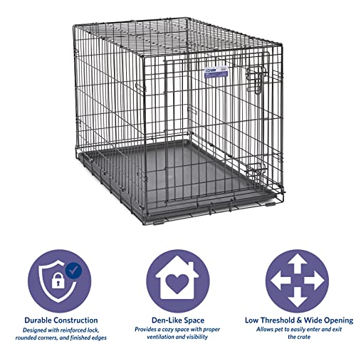 Single & Double Door Dog Crate with Leak-Proof Pan J269